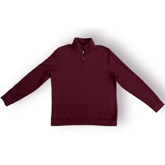 Men's Burgundy Croft & Barrow Extra Soft Quarter Zip Sweater - Picture 1 of 2